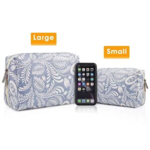 Dual-Sized Floral Pattern Cosmetic Pouches
